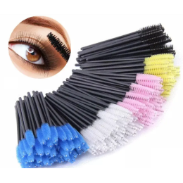 Disposable eyebrow brushes colored