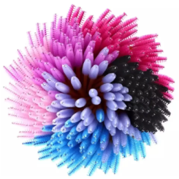 Disposable eyebrow brushes colored