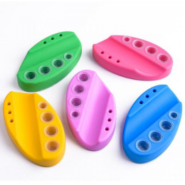Silicone stand for machine and caps with pigments