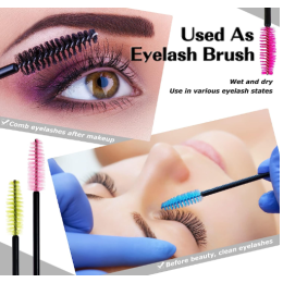 Disposable eyebrow brushes in a tube 100 pcs colored