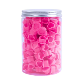 Колпачки силиконовые Heart Pink 100pcs